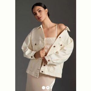 Anthropologie The Western Denim Boyfriend Jacket by Pilcro